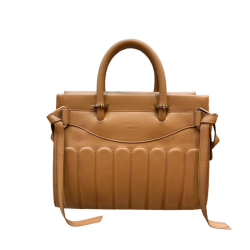 Sac bowling en cuir souple et grainé camel